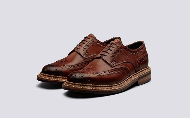 Grenson Archie Mens Brogues in Tan Leather GRS112286